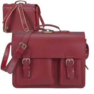 Ruitertassen Schulranzen Leder Lederranzen 40cm 2 Fächer mit Rückengurten rot - Bild 1 von 10