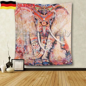 Indisch Elefant Tagesdecke Mandala Wandteppich Wandbehang Badetuch Yoga Matte - Bild 1 von 3