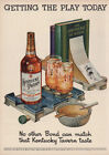 1950 Kentuky Tavern Whiskey: Getting the Play Today Vintage Print Ad