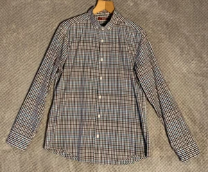 Penquin Mens Long sleeve Blue Check Heritage Slim Fit UK L - Picture 1 of 8