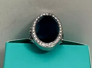 Origami Owl Silver Blue Prism Living Locket Ring w/Swarovski Crystals Size 8 NIB - Picture 1 of 3