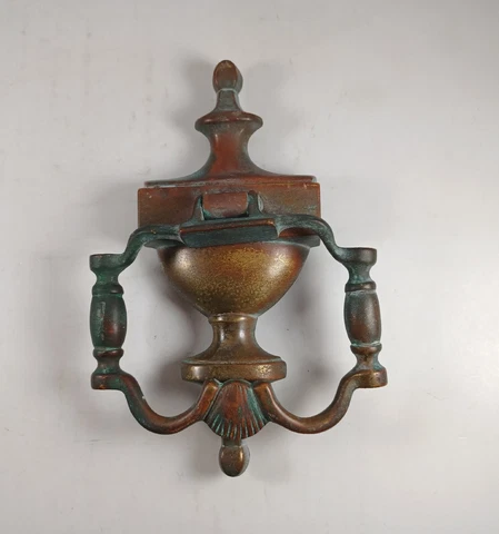 Vintage Rostand 7" Copper & Brass Sea Shell Door Knocker, Nice Patina Cover