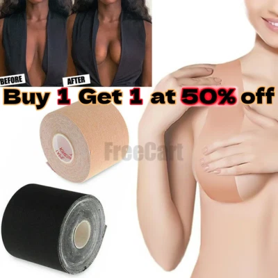 Cinta de levantamiento de senos invisible 5M rollo push-up forma de teta sujetador cubierta de pezón pegatinas Foto 1 de 4