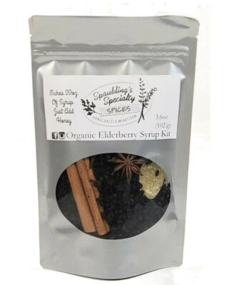 Kit de jarabe de saúco orgánico 18-20 oz Frontier Coop bayas de saúco secas orgánicas Foto 1 de 4