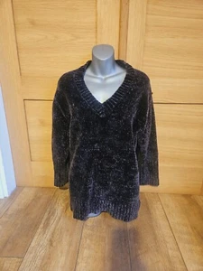 Zara Knitwear Oversize Ripp Samt Langarm Pullover Chenille - Bild 1 von 5