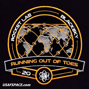 ROCKET LAB 20 - BLACKSKY - RUNNING OUT OF TOES - ORIGINAL Mission SPACE PATCH - Picture 1 of 3