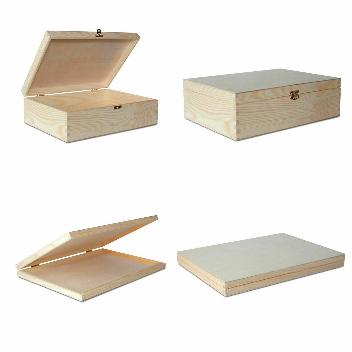 Cassetta Di Legno Di Pino Con Coperchio 40x30x22 Cm - Scatola Fai Da Te Per Conservare O Decorare