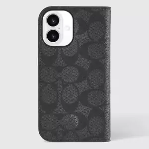 Coach Signature Canvas Wallet Folio iPhone 16 Case - Designer Phone Case - Signa - Picture 1 of 10