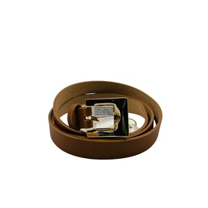Cinturón de mujer GANT marrón delgado con hebilla cuadrada 100 % cuero talla 95 cm 38 pulgadas - Imagen 1 de 13