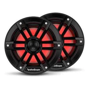 ROCKFORD FOSGATE M1-6B BLACK RGB LIGHT 6" 600W 2WAY COAXIAL MARINE BOAT SPEAKERS - Picture 1 of 1