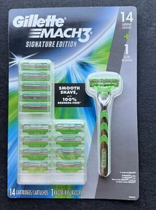๐ฅ Gillette MACH3 Signature Edition Razor Set โ 1 Razor + 14 Cartridges - Picture 1 of 3