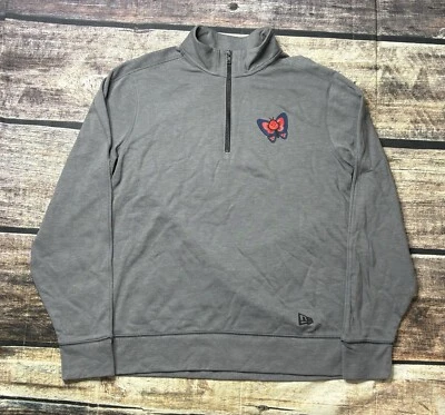 Suéter New Era Para Hombre Mediano 1/4 Cremallera Sudadera Pullover Gris Mariposa Foto 1 de 4