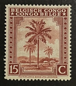 Travelstamps: 1942 Belgian Congo Stamps Scott #189 - 15c Oil Palms Mint MOGH - Picture 1 of 5