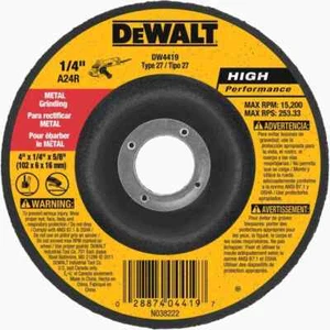 Dewalt 4" x 1/4 x 5/8 Metall Schleifscheibe Box von 25 DW4419 - Bild 1 von 2