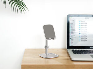 Universal Desk Stand Adjustable Holder Baseus For Mobile Phone Tablet Silver