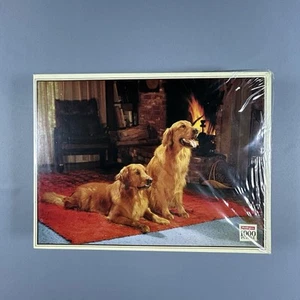 Waddingtons 1000 Piece Jigsaw Puzzle Golden Retrievers by the Fire SEALED - Picture 1 of 11