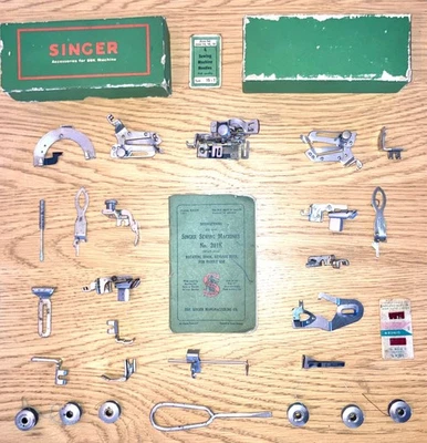 Boxed Lot 30x Vintage Singer Sewing Accessories Stitch Feet Machine Tool Manual - Image 1 of 4