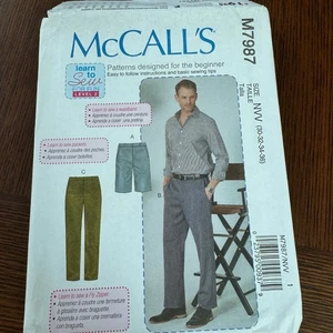 New Uncut McCALLS 7987 Sewing Pattern Mens 30-36 Style ABC Learn To Sew - Picture 1 of 3