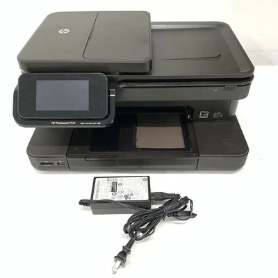 HP Photosmart 7525 All-in-One eFax Scan Copy Web WiFi Print Powers On- Needs INK - Image 1 of 4