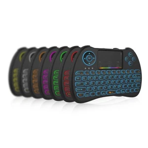 H9 Wireless Backlit Mini Keyboard Touchpad Remote – 2.4GHz USB Colorful LED for - Picture 1 of 7
