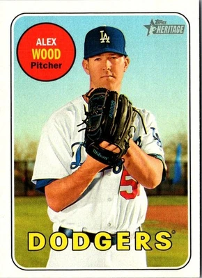 2018 Topps Heritage Alex Wood #263 Los Angeles Dodgers Baseball Card - Image 1 of 2