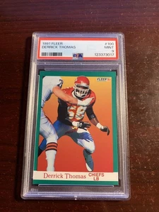 1991 Fleer Derrick Thomas (HOF) carta classificata PSA 9 - Foto 1 di 2