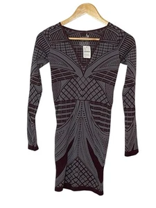 Free People Show Stopper Bodycon Mini Dress Womens Medium Long Sleeve Boho - Picture 1 of 3