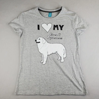 Camisa I Love My Great Pyrenees para mujer encogida grande L gris jaspeado dibujada a mano Foto 1 de 4