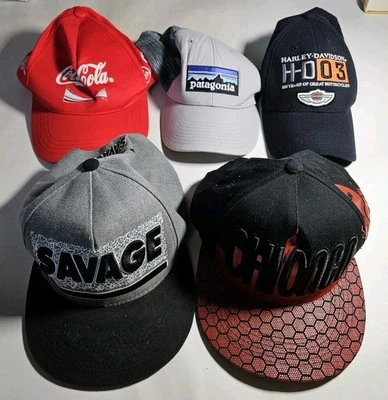 Lote Sombreros Coca Cola, Harley Davidson, Chicago, Savage, Patagonia Sombreros Gorras X5 Foto 1 de 4