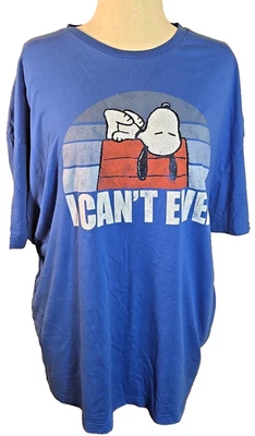 Camiseta Peanuts Hybrid Snoopy I Can't Even Azul Manga Corta Talla 3x Foto 1 de 4