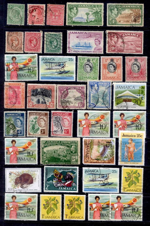 Ямайка 38 марок Карибский бассейн лот б/у - Изображение 1 из 1
