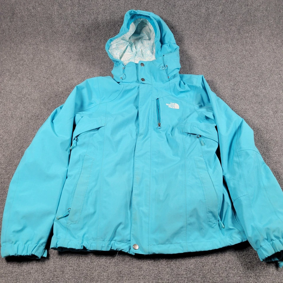 Chaqueta para mujer The North Face azul medio HyVent con capucha esquí snowboard invierno Foto 1 de 4