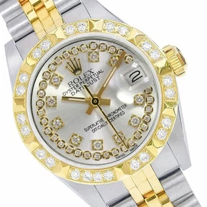 Rolex Datejust Damen Bicolor Gold Stahl Schnur Silber Diamant Zifferblatt Uhr 26mm - Bild 1 von 11
