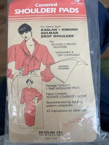 EZ International by Ann Bozzi Vintage 1980’s 1/2” Thick Beige Shoulder Pads NOS - Picture 1 of 2