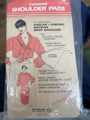 EZ International by Ann Bozzi Vintage 1980’s 1/2” Thick Beige Shoulder Pads NOS - Image 1 of 2