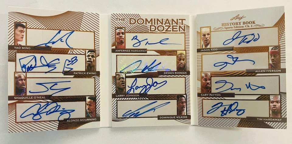 2025 Leaf History Book Dominant Dozen Auto /15 Yao Shaq Ewing Iverson Kidd + SSP - Image 1 of 4