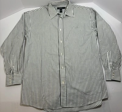 Sean John Men's Button Down Shirt Striped Cotton White Gray Size L 100% Cotton - Image 1 of 4