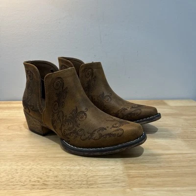 ROPER женщин Ava пейсли выбитый Snip носок лодыжки загрузки Western ковбой размер 6 - Изображение 1 из 4