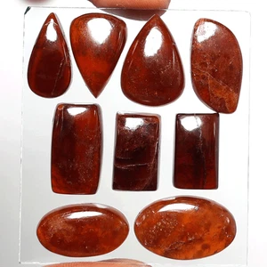 Ceilán 9 piezas granate hessonita natural sin tratar 17-23 mm cabujón piedras preciosas sueltas - Imagen 1 de 10