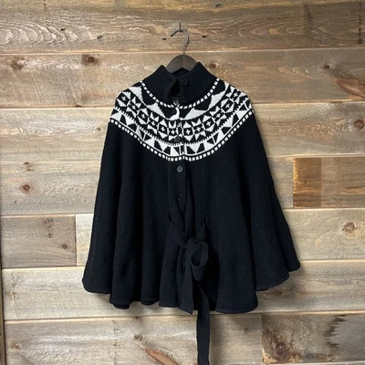 Ralph Lauren Poncho/Cape Women S/M Fair Isle Yoke 100% Lambswool - Image 1 of 4