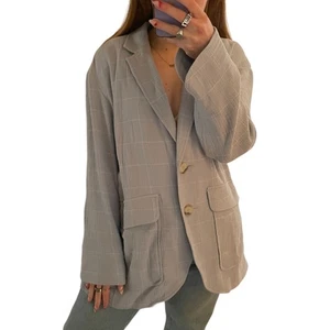 Blazer Madewell Windowpane de gran tamaño azul pequeño - Imagen 1 de 8