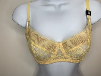 全新带标签 Victoria’s Secret 尺寸 32DDD 黄色 Dream Angels 聚拢文胸 无衬垫 — 第 1/4 张图片