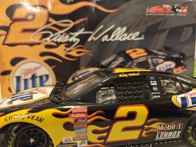 Rusty Wallace 2002 #2 Black Flames Miller Lite Ford Taurus Action 1/24 Foto 1 de 4