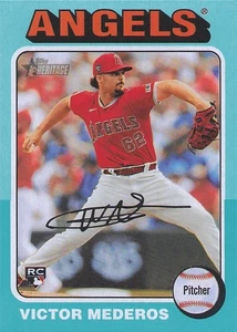 2024 Topps Heritage High Number Aqua - Victor Mederos #606 (RC) - Foto 1 di 2