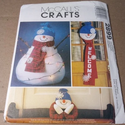 S62- McCalls 2899, Uncut Pattern, Oversized Doll Snowman, Door Hanging, Draft Do - Image 1 of 2