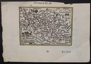 SILESIA POLAND 1583 ORTELIUS UNUSUAL ANTIQUE COPPER ENGRAVED MINIATURE MAP - Picture 1 of 1
