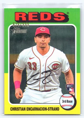 Christian Encarnacion-Strand 2024 Topps Heritage CHROME /999 ROOKIE #182 Reds - Image 1 of 2
