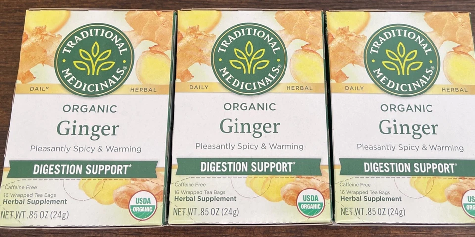 3 Medicinales Tradicionales Orgánico JENGIBRE Té Suplemento Herbal Apoyo a la Digestión Foto 1 de 1