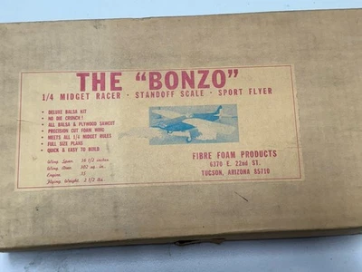 Rare  THE “BONZO” 1/4 Midget Racer kit Pylon Racing Vintage RC U Control Model - Image 1 of 4