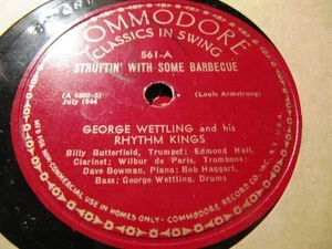 1944 George Wettling RHYTHM KINGS STRUTTIN WITH SOME BARBECUE How come COMMODORE - Foto 1 di 2